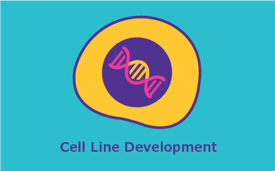 Graphic of a cell with DNA in it.