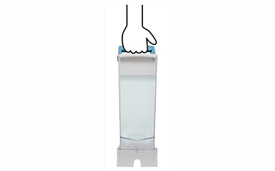 Transparent, mobile Switch Tank is easy to carry between RO water production station & ultrapure water dispensing module