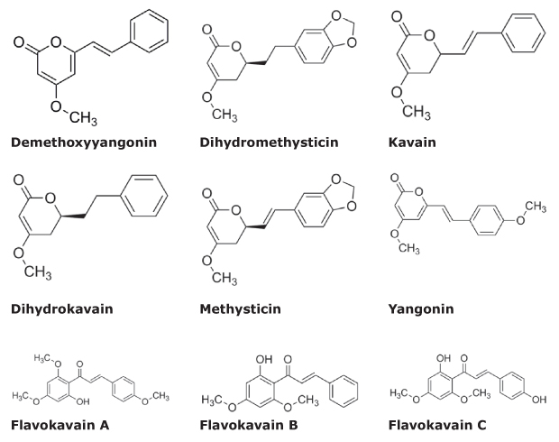 Chemical Structures of Kava Ingredients Chemical Structures of nine Kava Ingredients