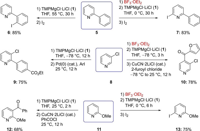 BF3 ⋅ OEt2 triggered magnesiations of pyridines with TMPMgCl ⋅ LiCl Preparation of Fully Functionalized Thiophenes