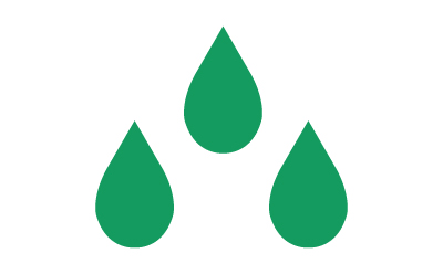 Cartoon image showing green droplets representing methanol Cartoon image showing green droplets representing methanol