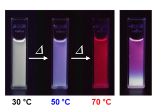 Emission color changes of Dye-PiPrOx mixture systems C&F Emission color changes of Dye-PiPrOx mixture systems C&F