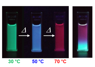 Emission color changes of Dye-PiPrOx mixture systems D&G Emission color changes of Dye-PiPrOx mixture systems D&G