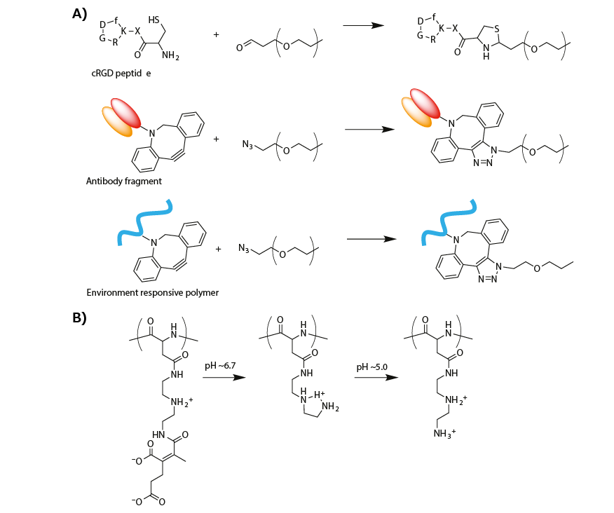 Synthesis scheme of modified PEG リガンド修飾PEGの合成ルート
