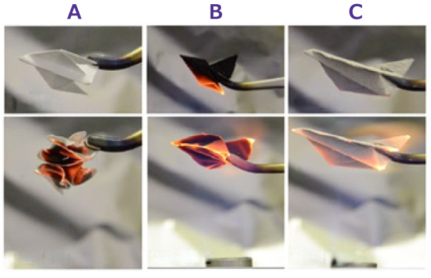 Comparing Flame Resistance Flame-resistance of BNNT compared to regular paper and CNT buckypaper