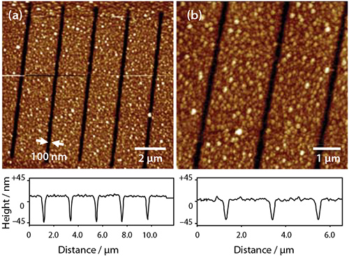 tapping-mode-afm ホスホン酸単分子層を用いて作製したナノ構造