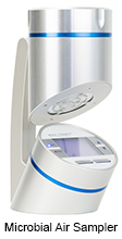 Portable Microbial Air Samplers 衛生管理が厳重なエリアおよびクリーンルーム用の排気用HEPAフィルター内蔵エアーサンプラー