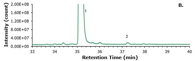 Zoomed comparison of Ozempic Zoomed chromatogram showing semaglutide main peak with low-level N-terminal histidine modification impurity in commercial sample.