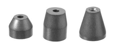 Different ferrule designs used in gas chromatography for sealing column connections and ensuring leak-free operation