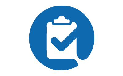 Checkmark icon representing confirmation step in Listeria monocytogenes and Listeria spp. detection