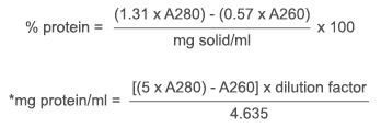 Protein Determination by the Warburg-Christian Method calculations