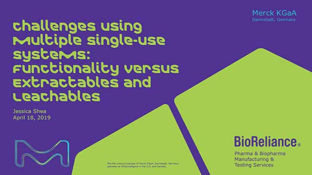 <p>Webinar: Challenges Using Multiple Single-Use Systems: Functionality Versus Extractables and Leachables</p>
Challenges using Multiple Single-use Systems: Functionality versus Extractables and Leachables