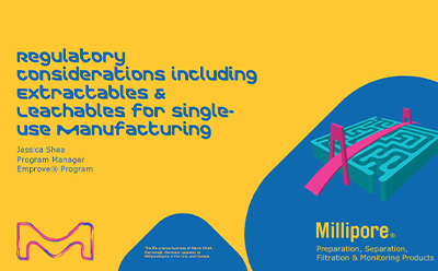 <p>Webinar: Regulatory Considerations including Extractables & Leachables for Single-Use Manufacturing</p>
Webinar: Regulatory Considerations including Extractables & Leachables for Single-Use Manufacturing