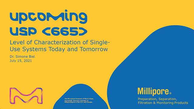 <p>Webinar: Upcoming USP 665 - Level of Characterization of Single-Use Systems Today and Tomorrow</p>
Upcoming USP 665 - Level of Characterization of Single-Use Systems Today and Tomorrow