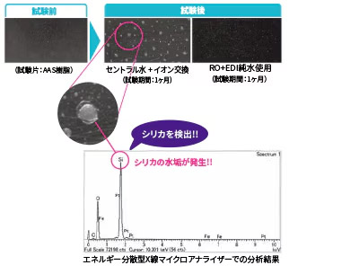 耐候性試験への水質影響 RO+EDI純水とイオン交換水の比較