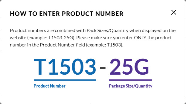 How to enter a product number How to enter a product number