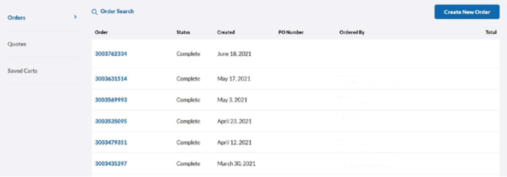 Order search Order search
