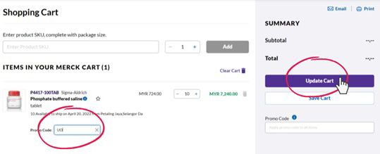 Update Cart Update Cart