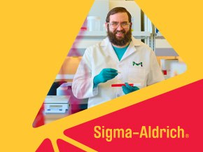 featuring a scientist in a lab coat and gloves working in a laboratory.