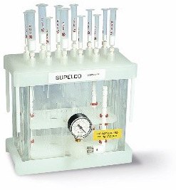 SPE Vacuum Manifold El sistema de vacío de SPE Visiprep™ consta de un sistema de válvulas para el control preciso del caudal y extracciones más reproducibles.