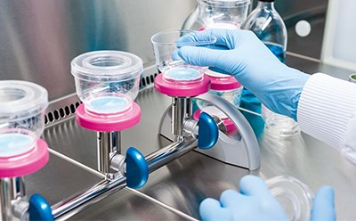 Water Quality Testing in Laboratory Laboratory technician conducting water quality tests using EZ-Fit® Filtration Units.