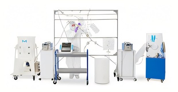 There are multiple devices that appears to be used for sterile filtration.
