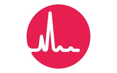 A circular red icon with a stylized white line graph resembling a chromatogram or spectral peak, commonly associated with the analytical testing technique, ion chromatographic analysis. The white line within the green circle features a tall central peak flanked by smaller peaks and wave-like patterns, representing the detection of various analytes or signal intensities in a sample analysis.
