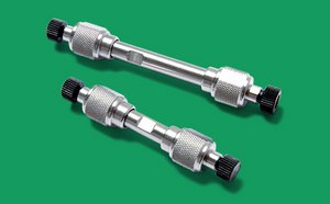 Two chromatography columns, specifically HPLC (High Performance Liquid Chromatography) or UHPLC (Ultra High Performance Liquid Chromatography) columns.