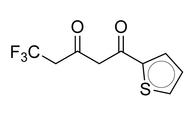 Fluorinated Building Block A chemical structure diagram of 2-Thenoyltrifluoroacetone, featuring a thienyl group attached to a trifluoroacetone moiety, highlighting the carbonyl groups and trifluoromethyl substituents.