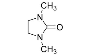 A chemical structure diagram of 1,3-Dimethyl-2-imidazolidinone, showcasing a five-membered ring containing two nitrogen atoms and two methyl groups attached to the imidazolidinone structure.