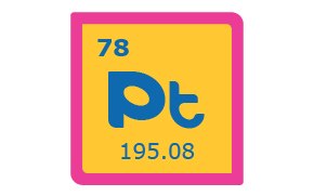 S&iacute;mbolo del platino en la tabla peri&oacute;dica