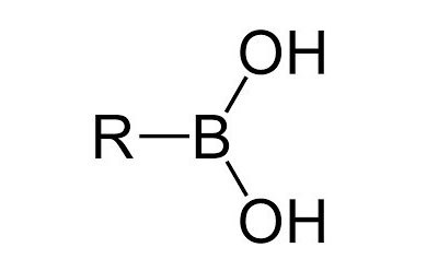 Estructura química de la molécula de ácido borónico Estructura química de la molécula de ácido borónico