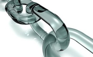 Imagen de cadena de plástico hecha de un polímero especializado termoestable utilizado en aplicaciones de gran resistencia estructural.