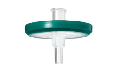PES Millex<sup>®</sup> syringe filter Zoomed photograph of a 33 mm Millex<sup>®</sup> syringe filter with Millipore Express<sup>®</sup> PLUS PES membrane