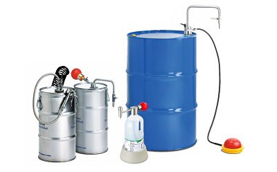 Safe handling solvents Withdrawal systems for safe supply of solvents