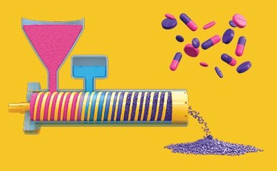 Continuous Manufacturing in Oral Solid Dosage Dissolving tablet representing increased dissolution rates and enhanced solubility of the active ingredient.