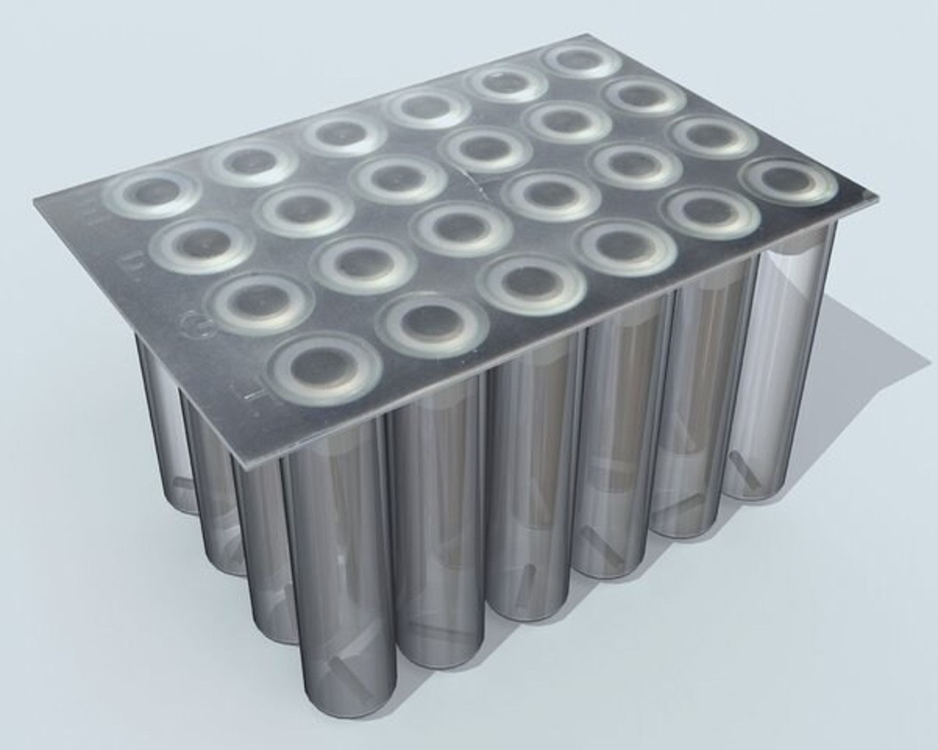 High Throughput Well Plate Placa de 4 x 6 pocillos de color gris utilizada para cribado de alto rendimiento.