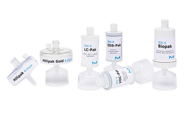 Range of Milli-Q® Application-Pak Filters & Polishers Range of Milli-Q Application Paks: Millipak, sterile Millipak Gold, Biopak, VOC-Pak, EDS-Pak, LC-Pak