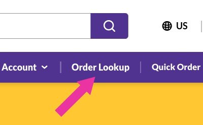 Navigation link to order lookup Enlace de búsqueda de pedidos