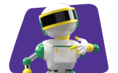 Ilustración estilizada de un robot de colores blanco y verde que sostiene un avión de papel en la mano derecha. El robot tiene una cabeza redonda con un ojo en forma de visera, y su cuerpo parece estar hecho de varias formas geométricas. El fondo es de un azul sencillo con esquinas redondeadas. Ilustración estilizada de un robot de colores blanco y verde que sostiene un avión de papel en la mano derecha. El robot tiene una cabeza redonda con un ojo en forma de visera, y su cuerpo parece estar hecho de varias formas geométricas. El fondo es de un azul sencillo con esquinas redondeadas.