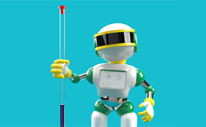 Robot ChemisTwin® sosteniendo un vaso de precipitados