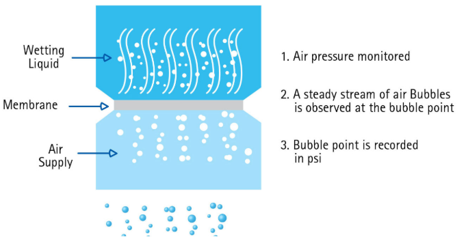 Bubble point test schematic Bubble point test procedures for devices