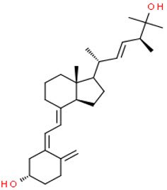 Chemical structure of Vitamin D Metabolites 25-hydroxyvitamin D2 schematic