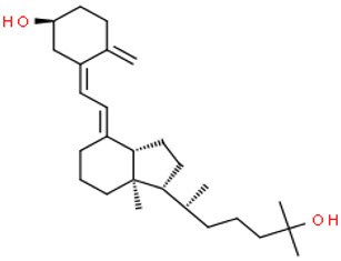 Chemical structure of Vitamin D Metabolites 25-hydroxyvitamin D3 schematic