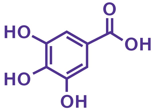 Gallic acid Chemical structure of gallic acid