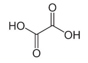 Structural representation of Oxalic acid Chemical structure of Oxalic acid