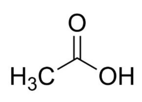 Structural representation of Acetic acid Chemical structure of Acetic acid