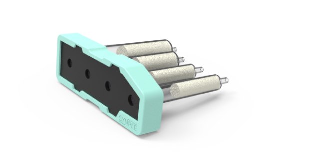 Cbz protection cartridge Teal Synple Cbz protection cartridge with a black center panel and four attached vials.