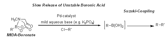 Slow-Release of Unstable Boronic Acids from MIDA Boronatess Slow-Release of Unstable Boronic Acids from MIDA Boronatess