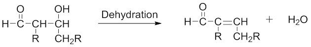 A chemical reaction diagram illustrating the dehydration of a compound with a hydroxyl group (OH) and an alkyl group (R) attached to a carbon chain. The reaction produces a compound with a double bond and releases water (H₂O) as a byproduct. A chemical reaction diagram illustrating the dehydration of a compound with a hydroxyl group (OH) and an alkyl group (R) attached to a carbon chain. The reaction produces a compound with a double bond and releases water (H₂O) as a byproduct.